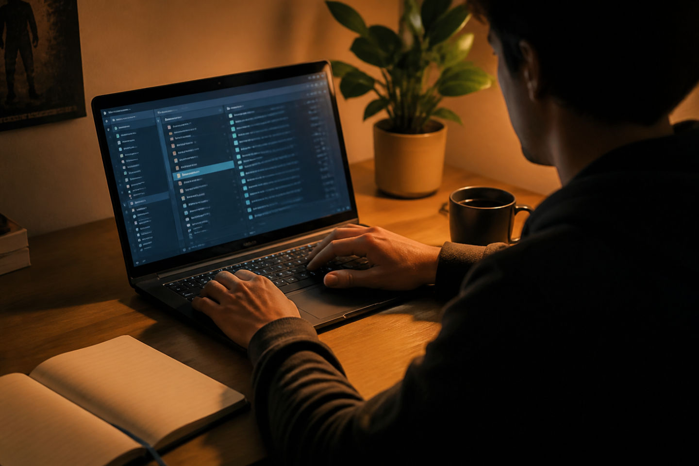 user exploring Darknet directory on laptop